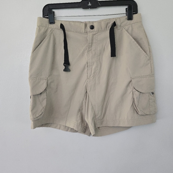 Women's Galyan's Outdoor Khaki Nylon Cargo Shorts Size M *read* - Picture 1 of 8
